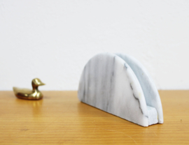 Halfronde marmeren servethouder. Stenen vintage postvakje / houder