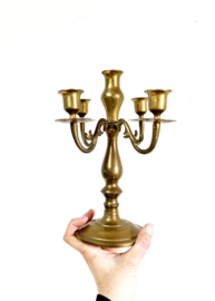 Vintage kandelaar, koper/ messing?  Goudkleurige Regency kaarsenhouder