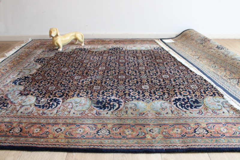 Handgeknoopt Indo Bidjar tapijt van wol. Oosters vintage vloerkleed.