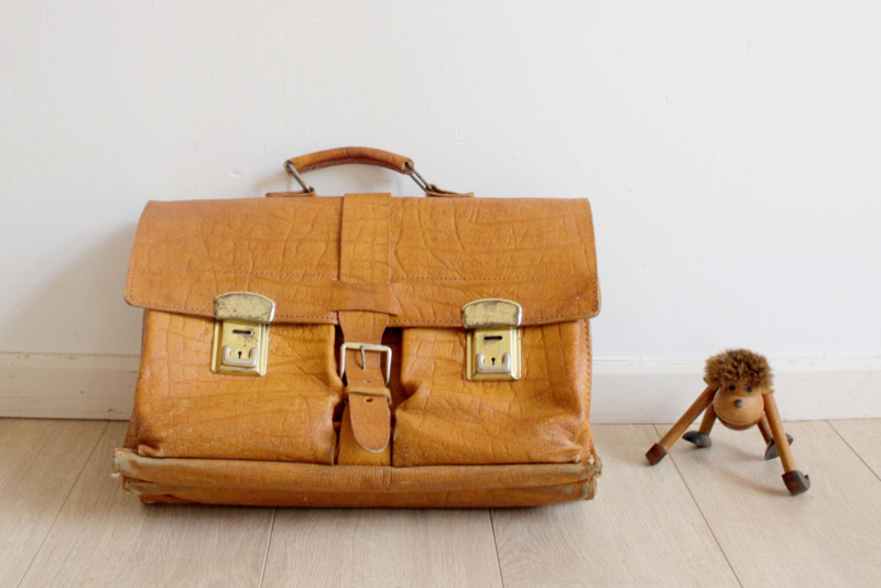 Lederen schooltas sale