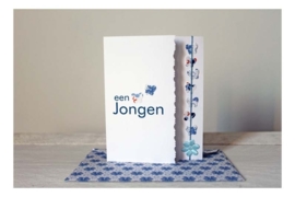 Geboorte wenskaart Jongen | Vlinder blauw