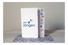 Geboorte wenskaart Jongen | Vlinder licht blauw