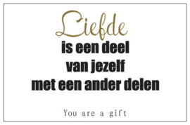 You are a gift inspiratiekaartje | Liefde | per 5 stuks