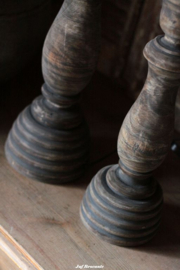 Balusterlamp rond op voet vintage black