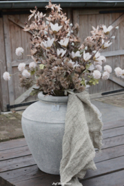 Zijden boeket white pompom