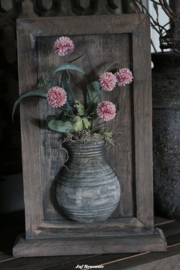 Lijst met dubbele kruik staand met GRATIS zijdebloemen / kruiklijst