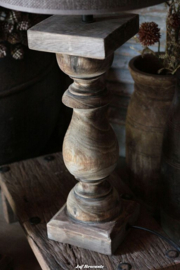 Balusterlamp vintage brown vierkant
