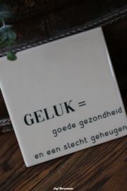 Tegeltje met spreuk of afbeelding (diverse soorten)