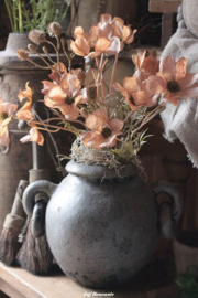 Kruik met bloemen compleet