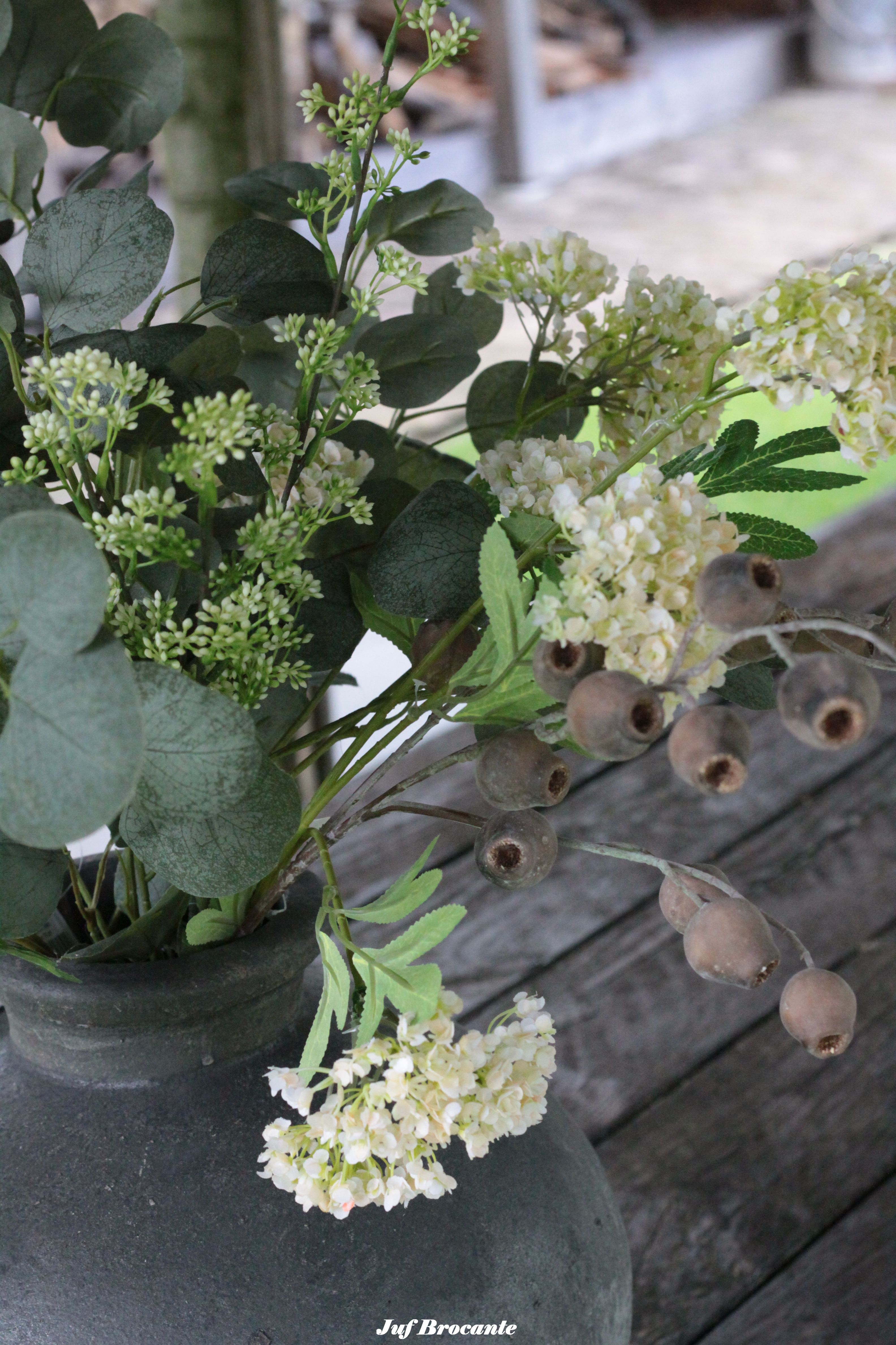 Zijden boeket white hydrangea