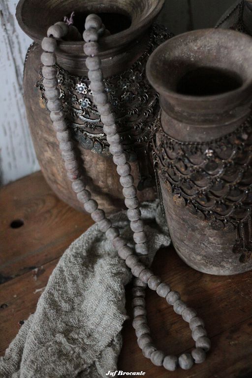 Woonketting / kralenketting XL beige