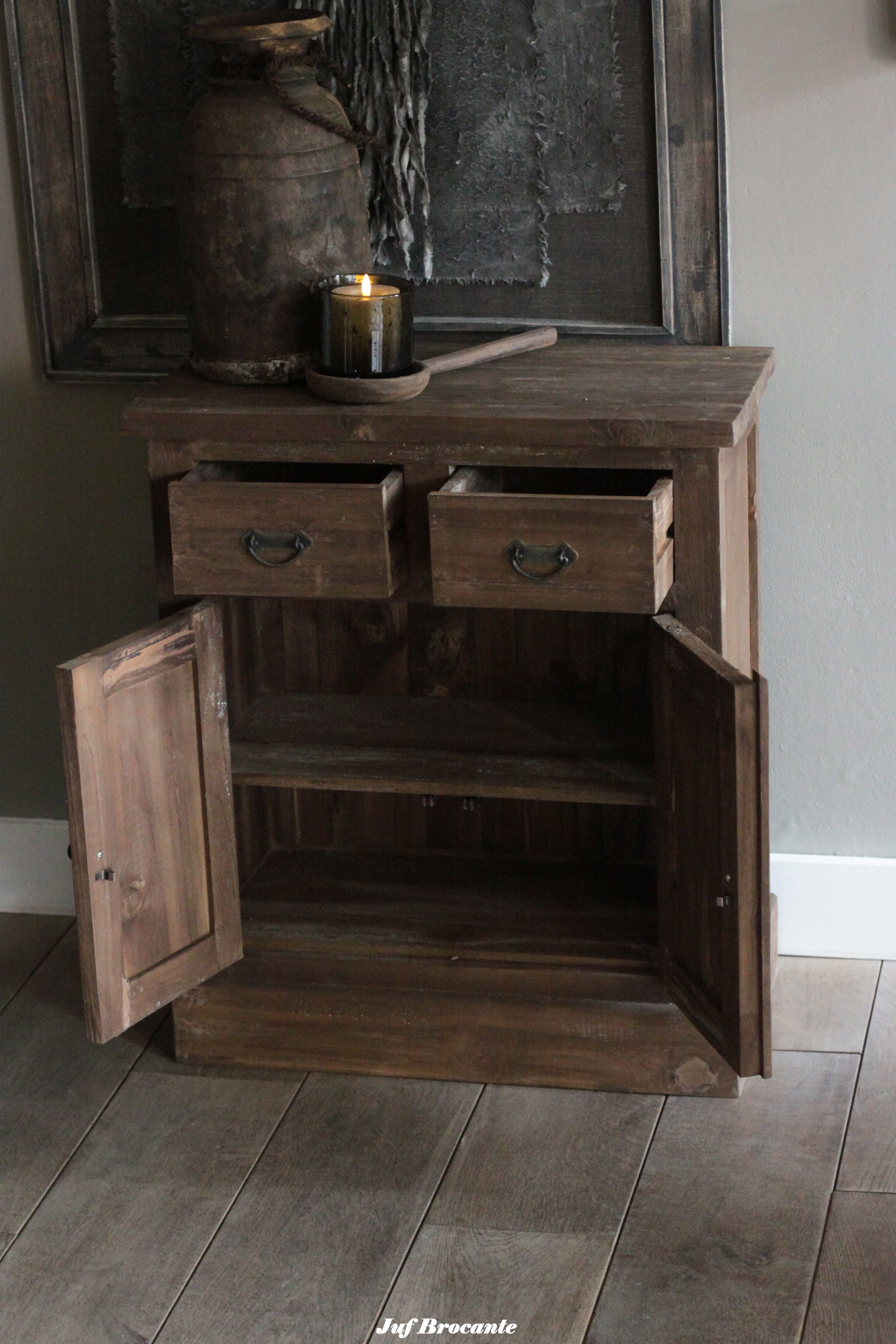 Halkastje massief teak 'sober'