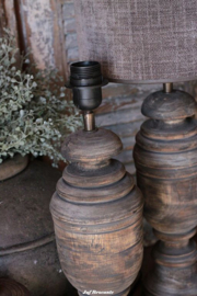 Robuuste baluster tafellamp 'vintage black'