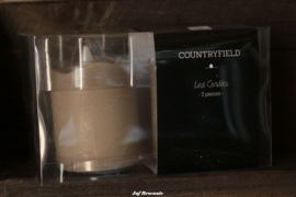 Set Countryfield mini kaarsen beige op knoopcelbatterij (met timer)