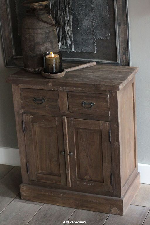Halkastje massief teak 'sober'
