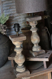 Balusterlamp vintage brown vierkant