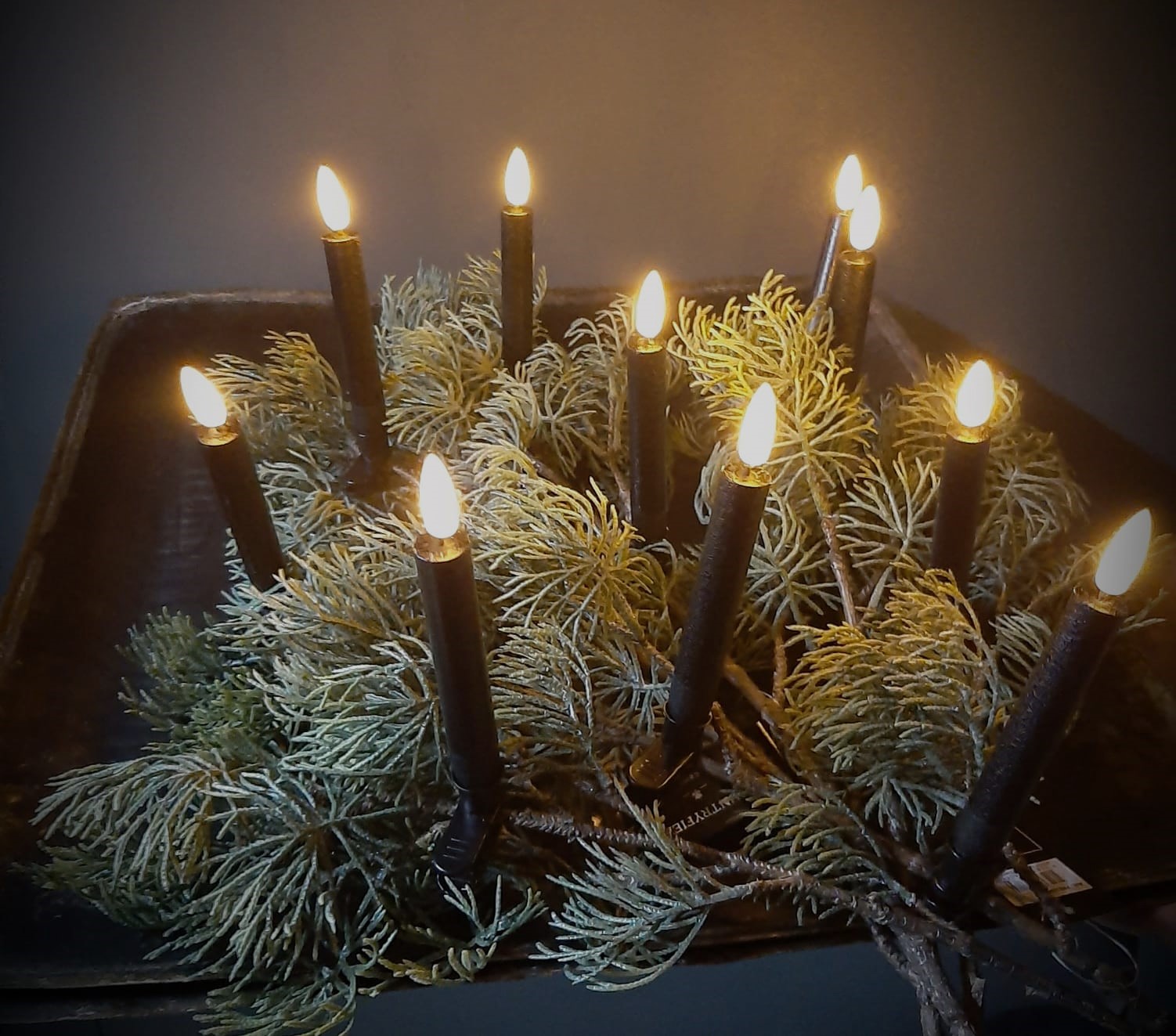Kerstboomkaarsjes led Countryfield zwart