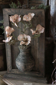 Lijst met dubbele kruik staand compleet met zijdebloemen / kruiklijst / paneel met kruik