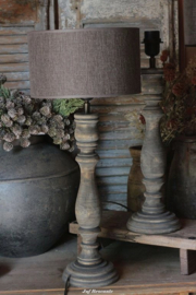Balusterlamp vintage black rond