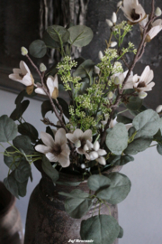 Zijden boeket white magnolia