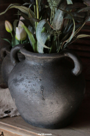 Kruik met oren 'vintage black'