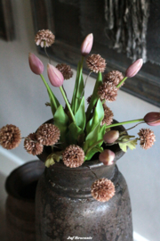 Zijden boeket tulp pink