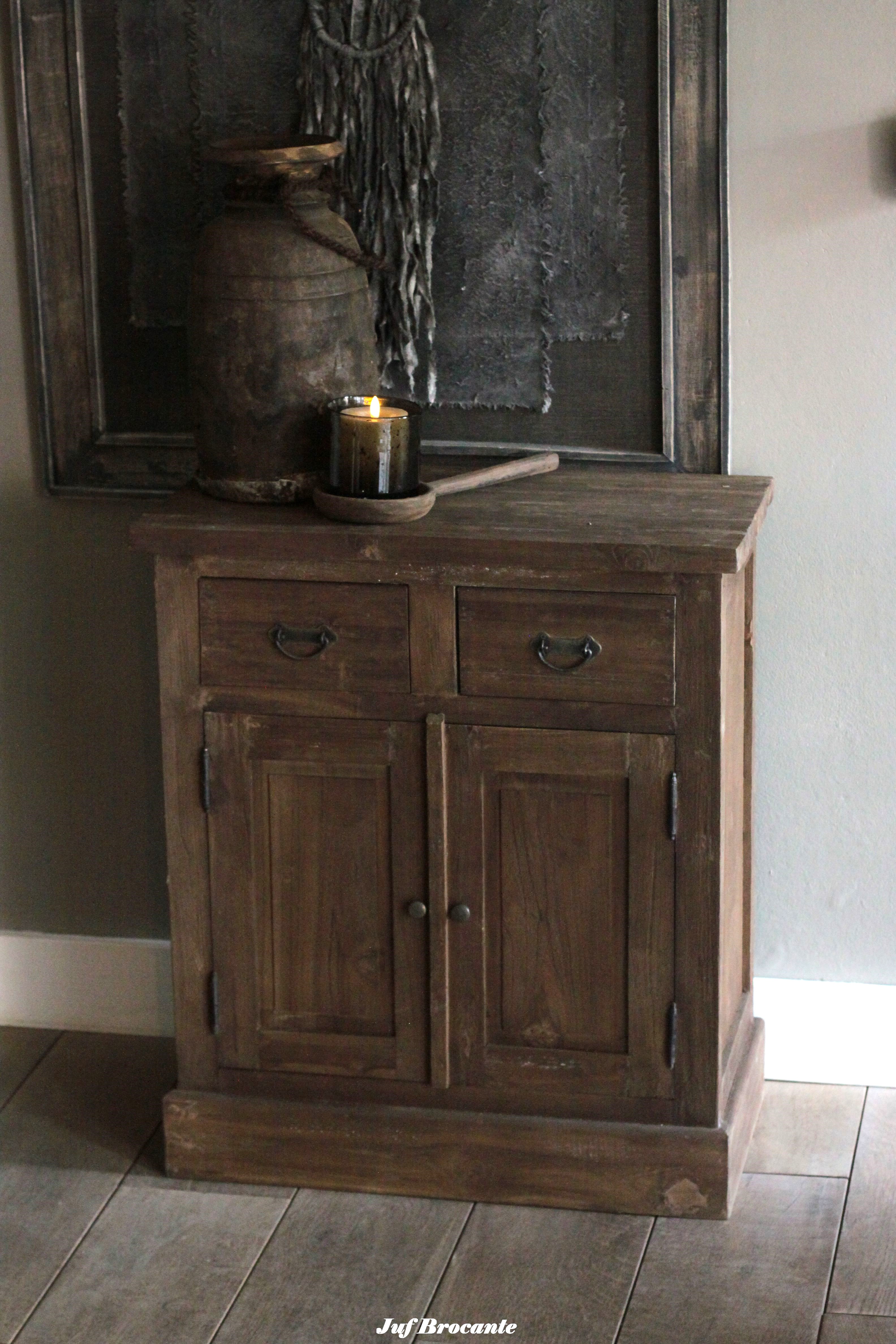 Halkastje massief teak 'sober'
