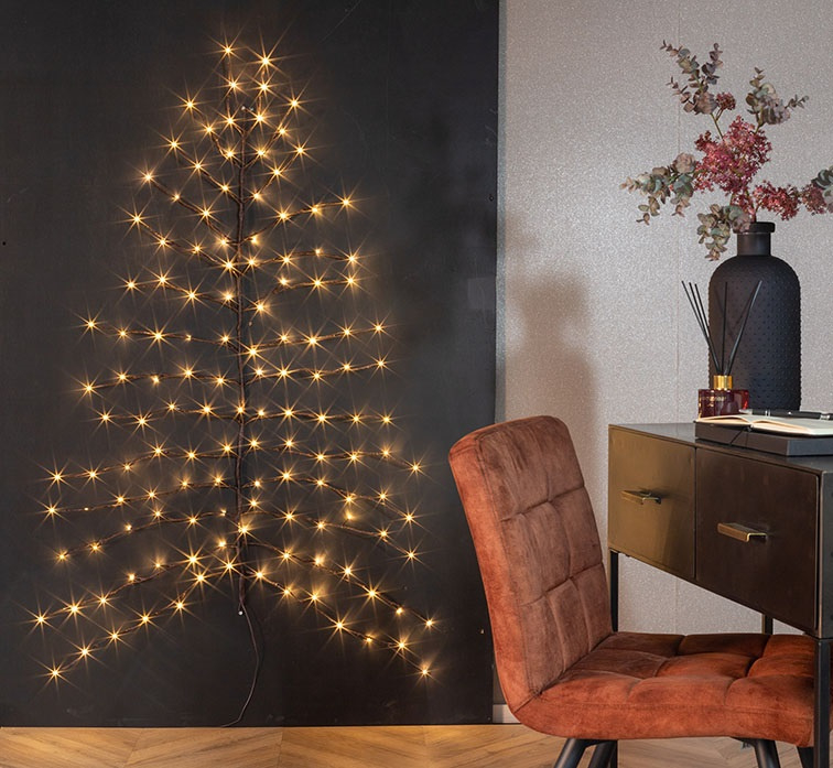 Countryfield muur kerstboom verlichting groot