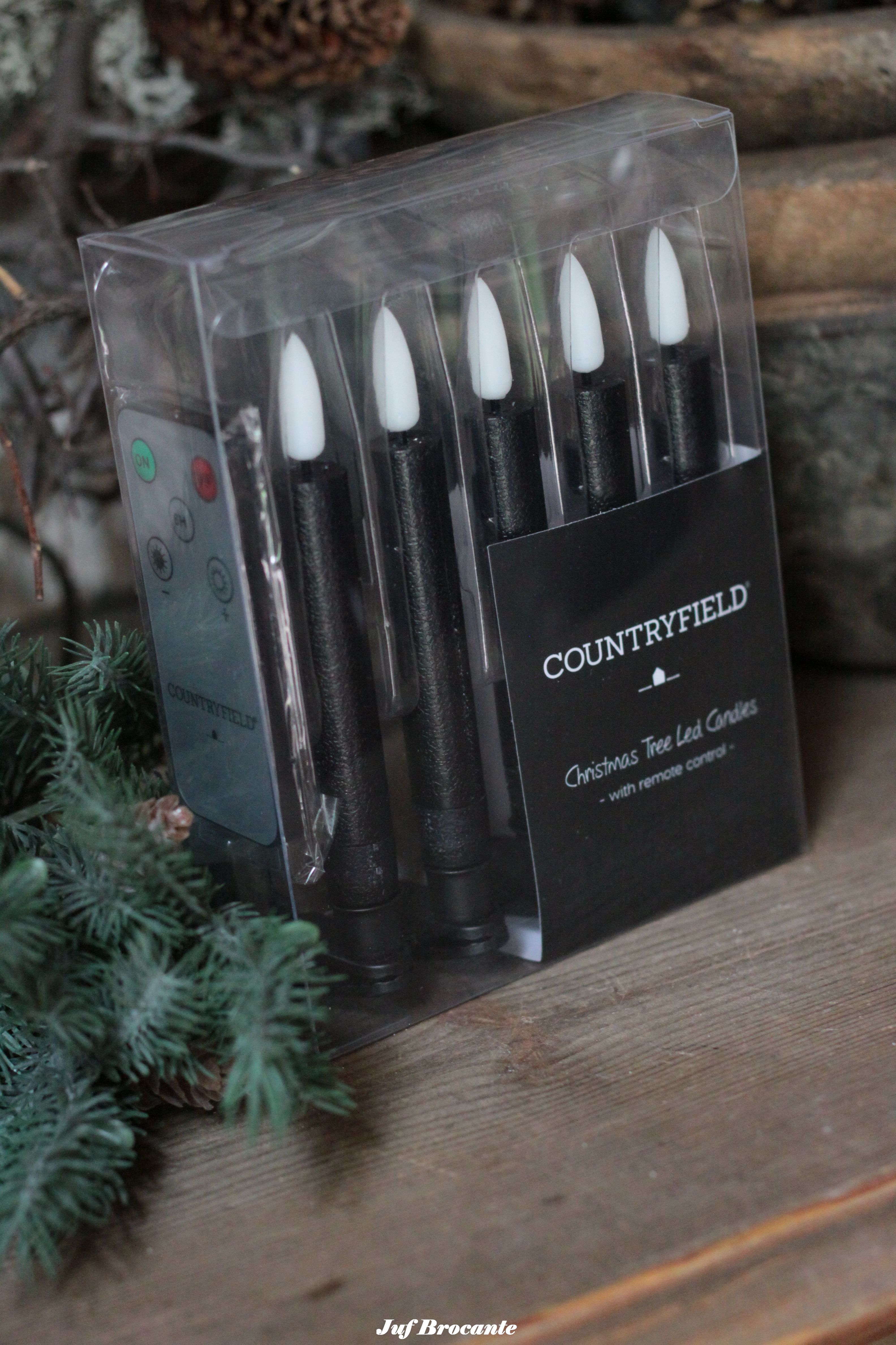 Kerstboomkaarsjes led Countryfield zwart