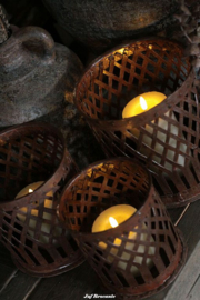 Metalen windlicht basket