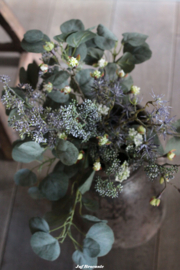 Zijden boeket blauwe distel
