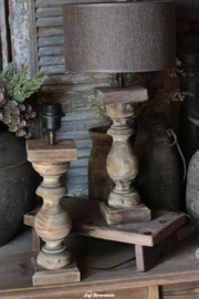 Balusterlamp vintage brown vierkant