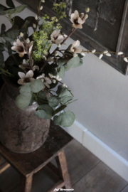 Zijden boeket white magnolia