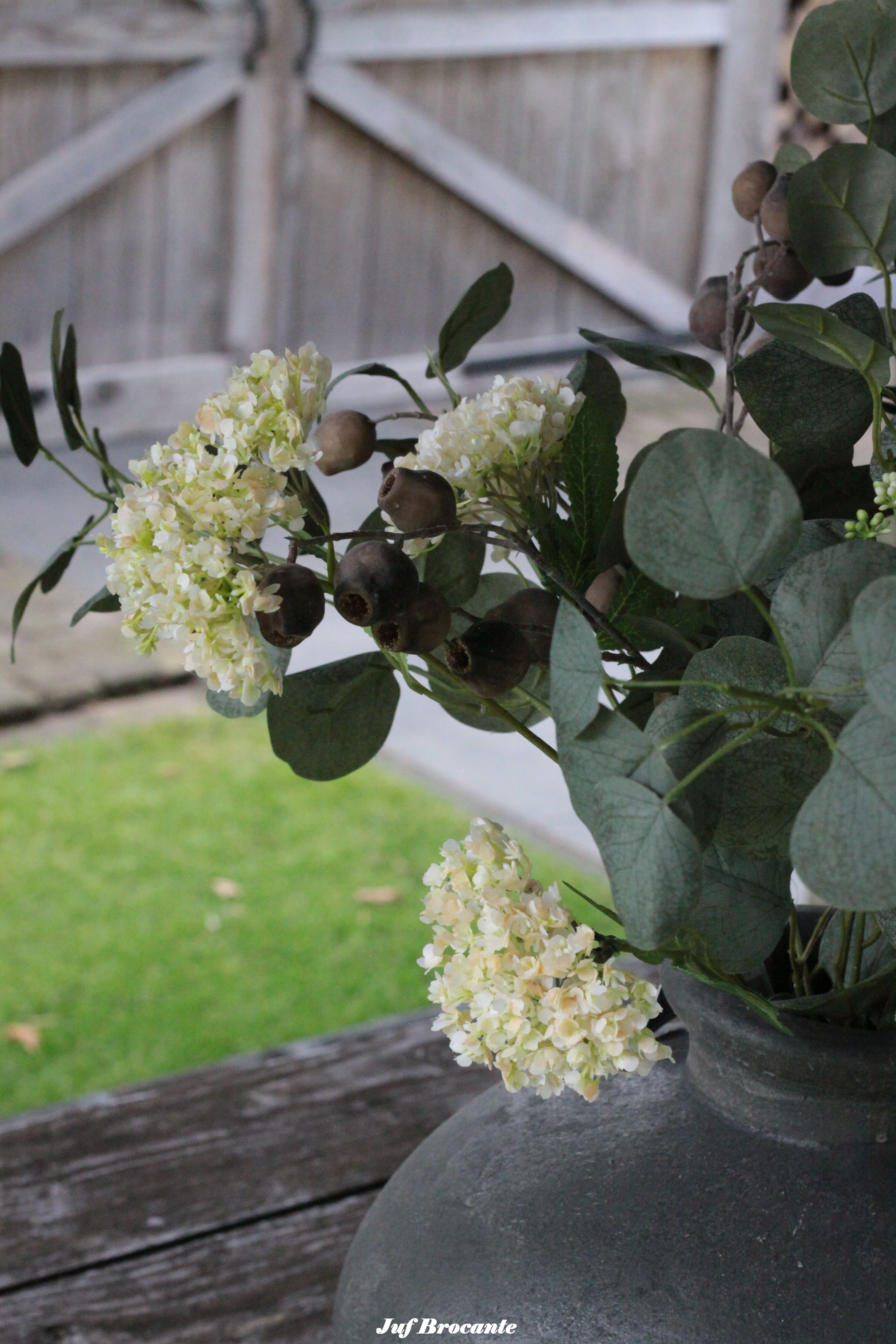 Zijden boeket white hydrangea