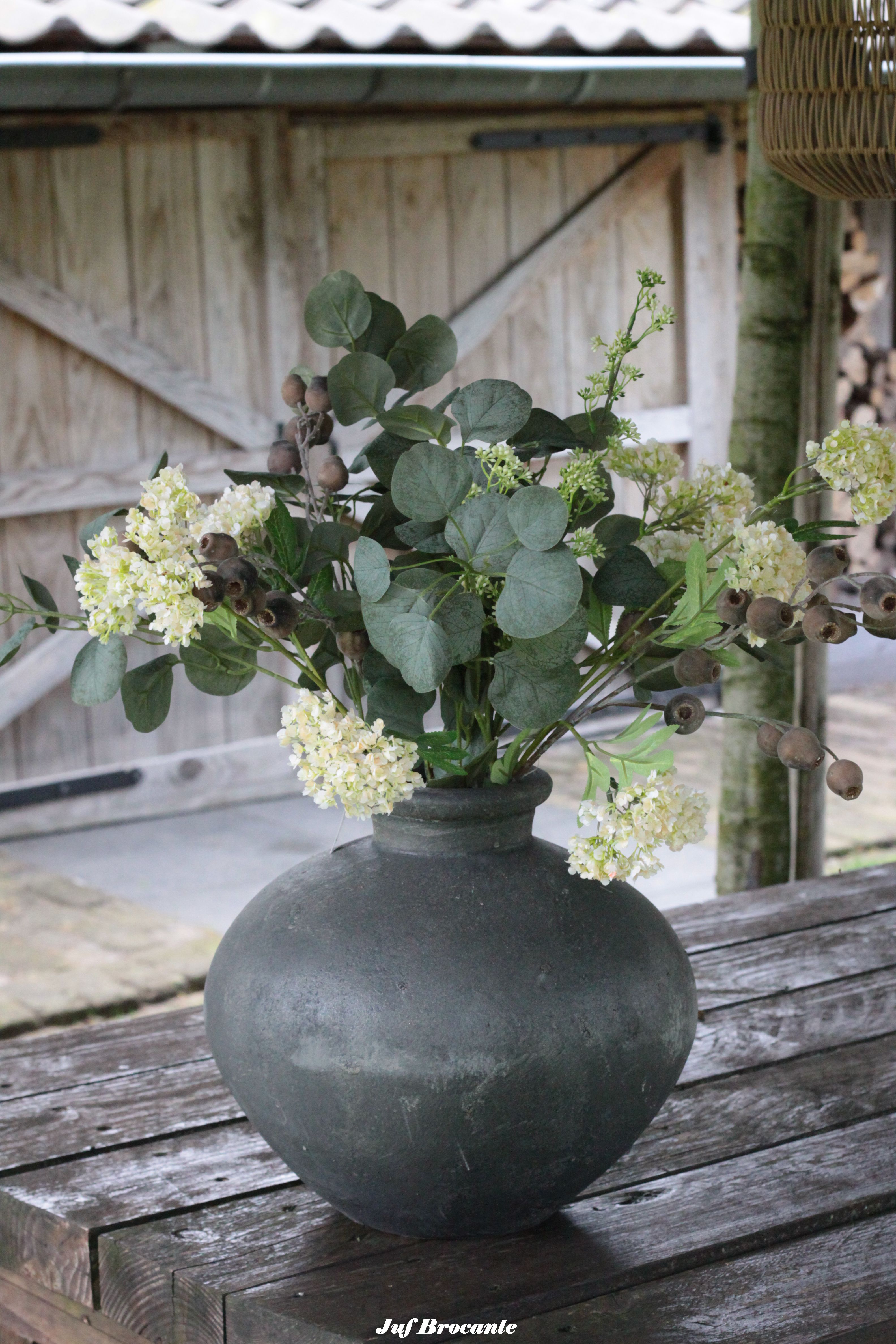 Zijden boeket white hydrangea