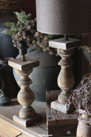 Balusterlamp vintage brown vierkant