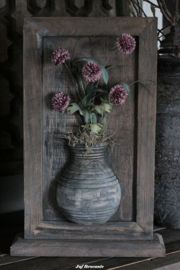 Lijst met dubbele kruik staand met GRATIS zijdebloemen / kruiklijst