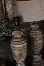 Robuuste baluster tafellamp 'vintage brown'