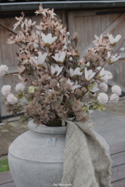 Zijden boeket white pompom