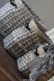 Vensterbankmand met lederen handvat maat L