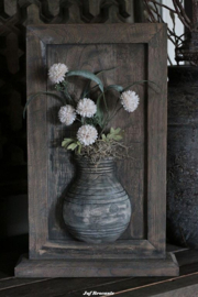 Lijst met dubbele kruik staand met GRATIS zijdebloemen / kruiklijst