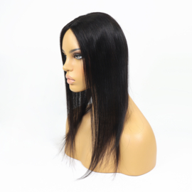 Mono Haar Topper-7.5 cm * 12.5 cm 100% Human Hair #NA Natural Black