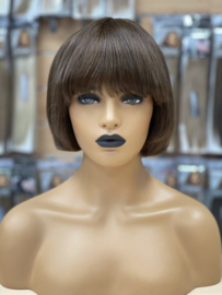 Pruiken Dames - Echt Haar/ Indian Human Hair / Nicki bob Short wig 8 INCH Steil