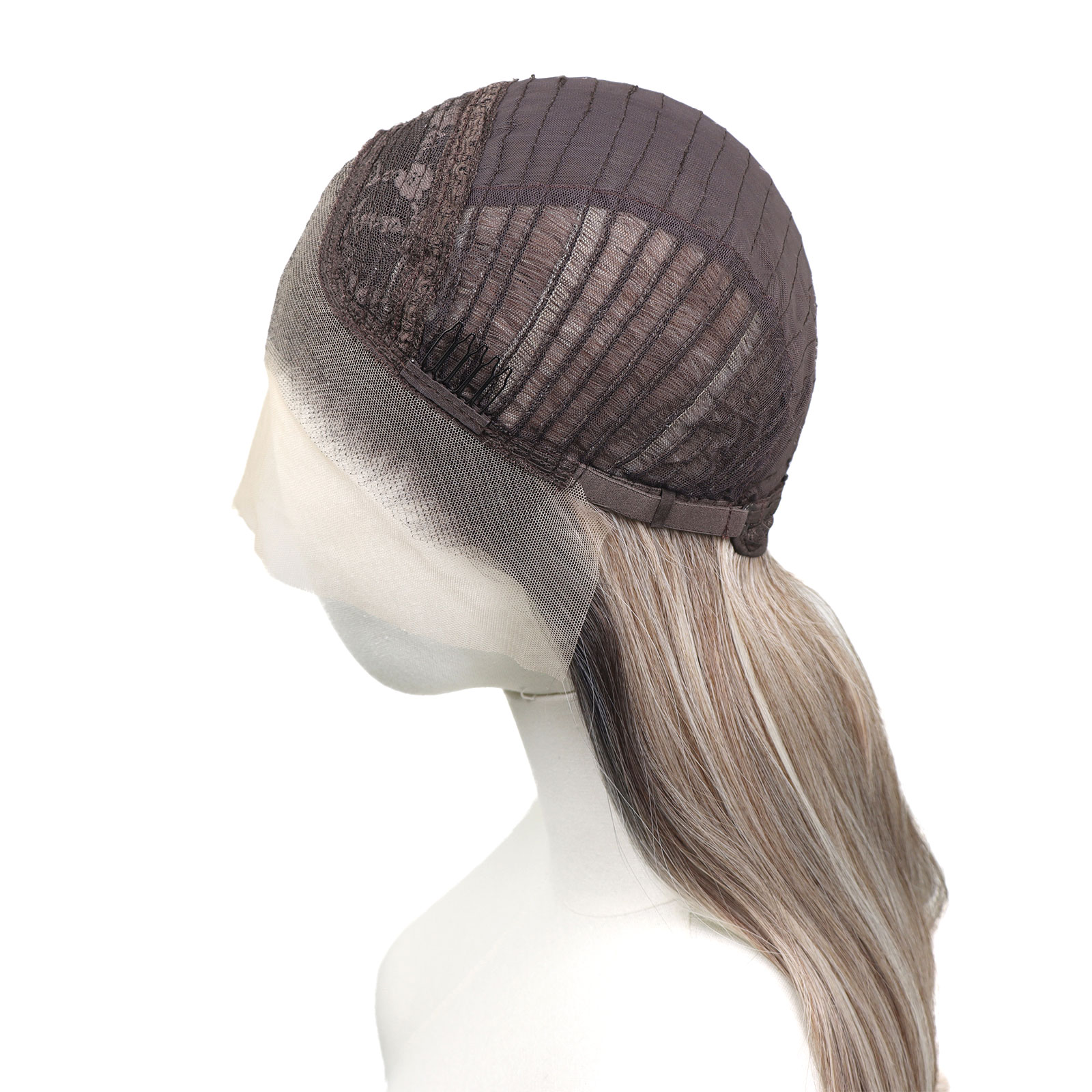 Luxe Synthetische Lace Front Pruik - Scarlett (Donkerbruin naar lichtblonde Ombre Balayage)