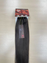 Human Hair Clip in Extensions (Steil) kleur #2 Deep Dark Brown