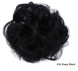 Messy Bun Scrunchie / Haarknot #1b Deep Black