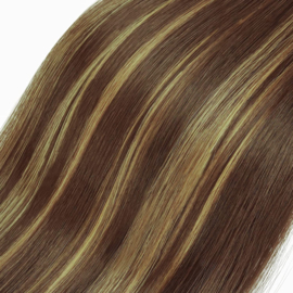 Premium Fiber Synthetic Clip in Single /Wire Extensions - Straight - 55cm--(#86H10) Caramel/ Blonde Highlights M02