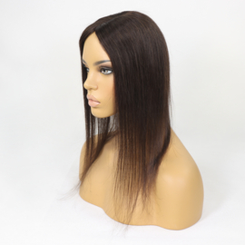 Mono Haar Topper-7.5 cm * 12.5 cm 100% Human Hair #2 Dark Brown