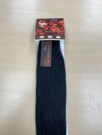 Human Hair Clip in Extensions (Steil) kleur #1 Jetblack