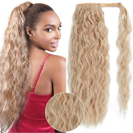 Wrap Around Ponytail - Premium Synthetic Fiber 22" Wavy (#22/613 Licht Blond) P009